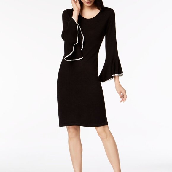 Calvin Klein Dresses & Skirts - CALVIN KLEIN SHEATH BLACK‎ SWEATER DRESS SZ PET MD